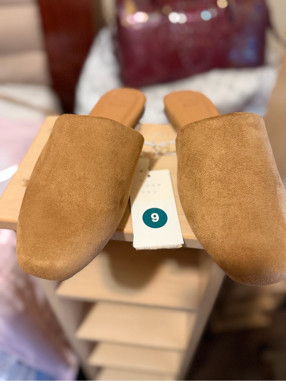 a new day Tan Suede Slip-On Mules
